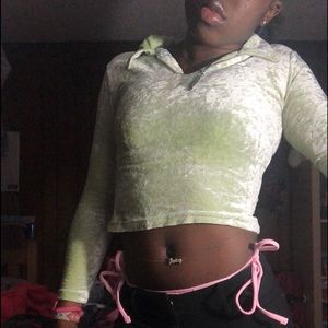 Y2k velvet cropped top